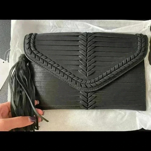 Keep In Touch Flap-Over Fringe Clutch - Picture 2 of 4